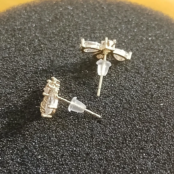 925 Silver Crystal Bee Zircon Earrings Stud Dangle Wedding Jewelry Women - Picture 5 of 6